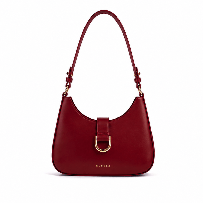 lunara burgundy leather shoulder bag.webp